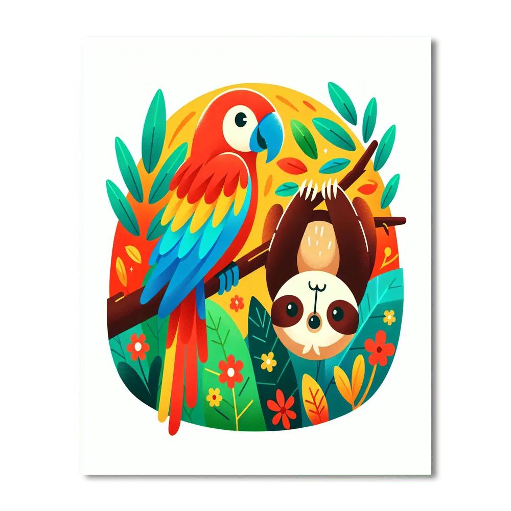 Cute Creatures Of The Rainforest Paint By Numbers