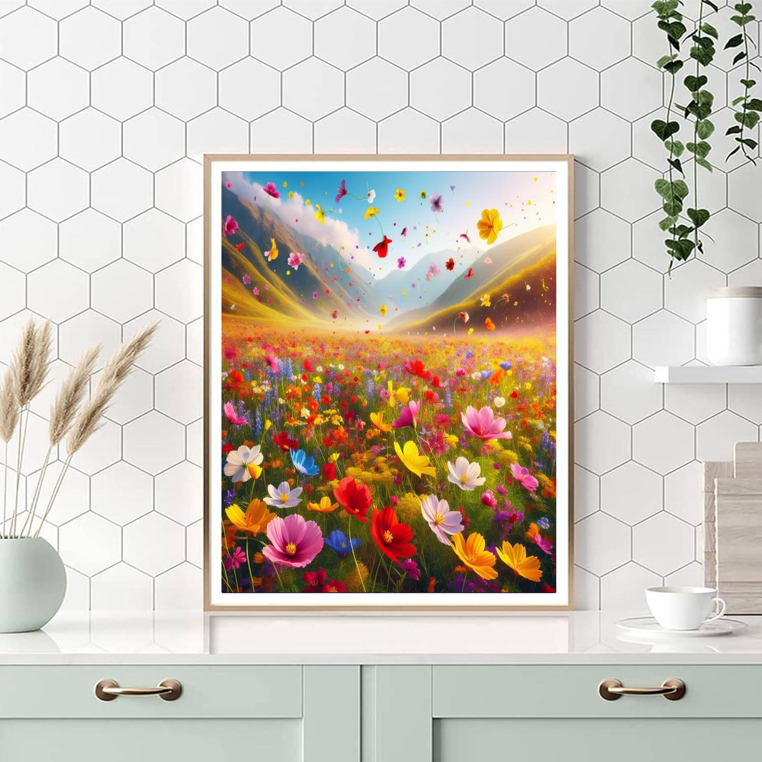 Floral Meadow Symphony DIY Paint By Numbers