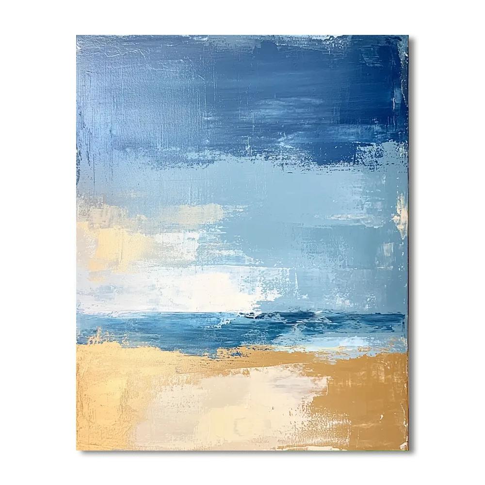 Paul Cézanne Inspired Breezy Coastal Abstraction  Number Painting