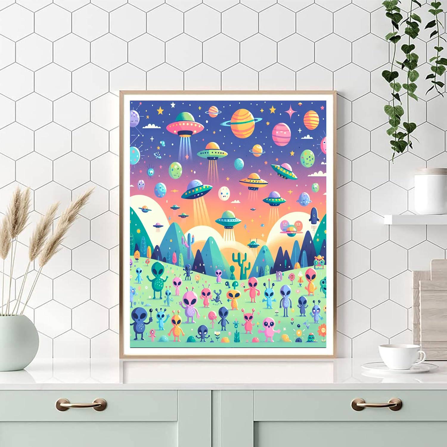 Friendly Alien Encounters Paint By Color