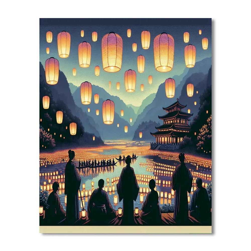 Pingxi Sky Lantern Festival - Pingxi Paint By Numbers Art