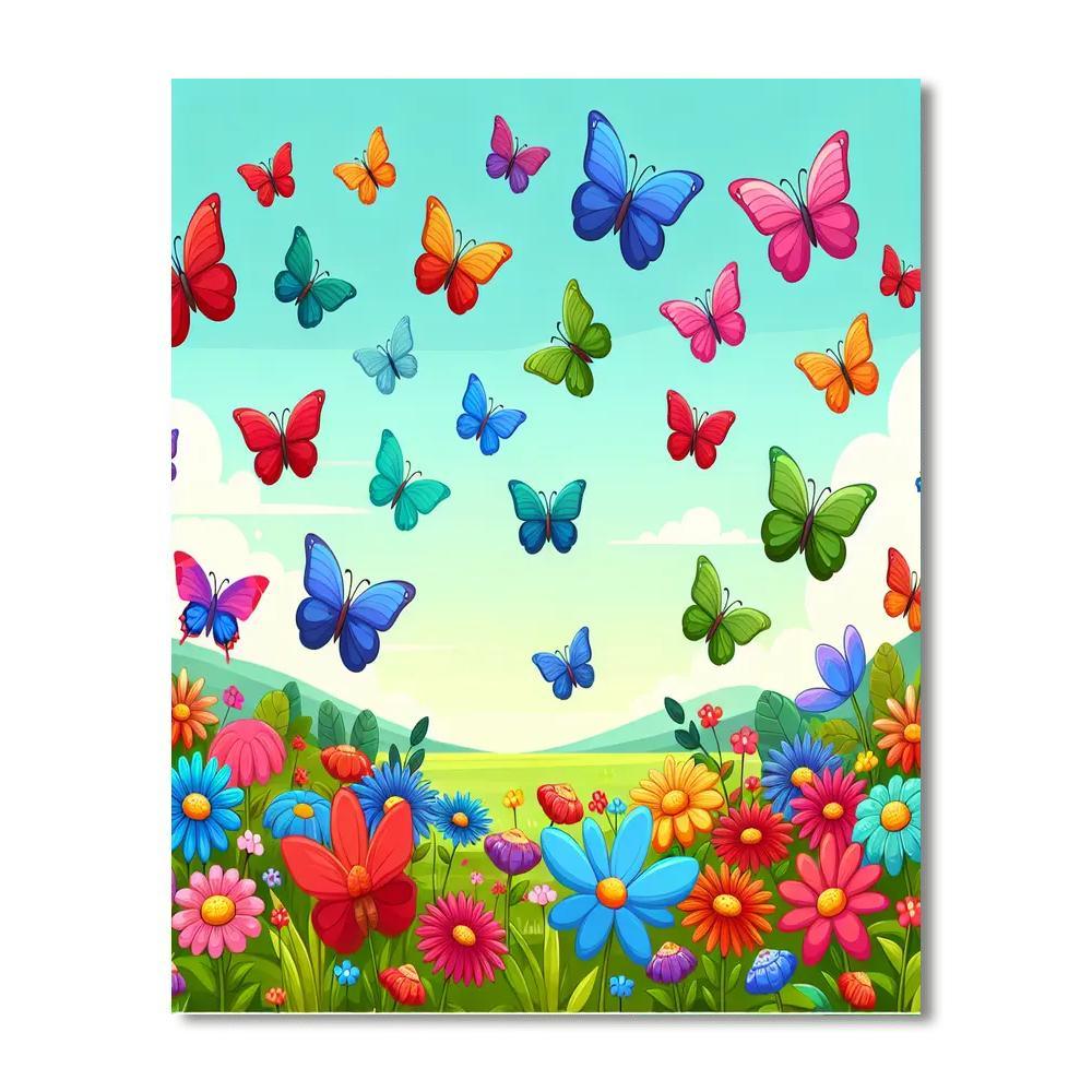 Artful Butterfly Meadow Numbered Painting Kits