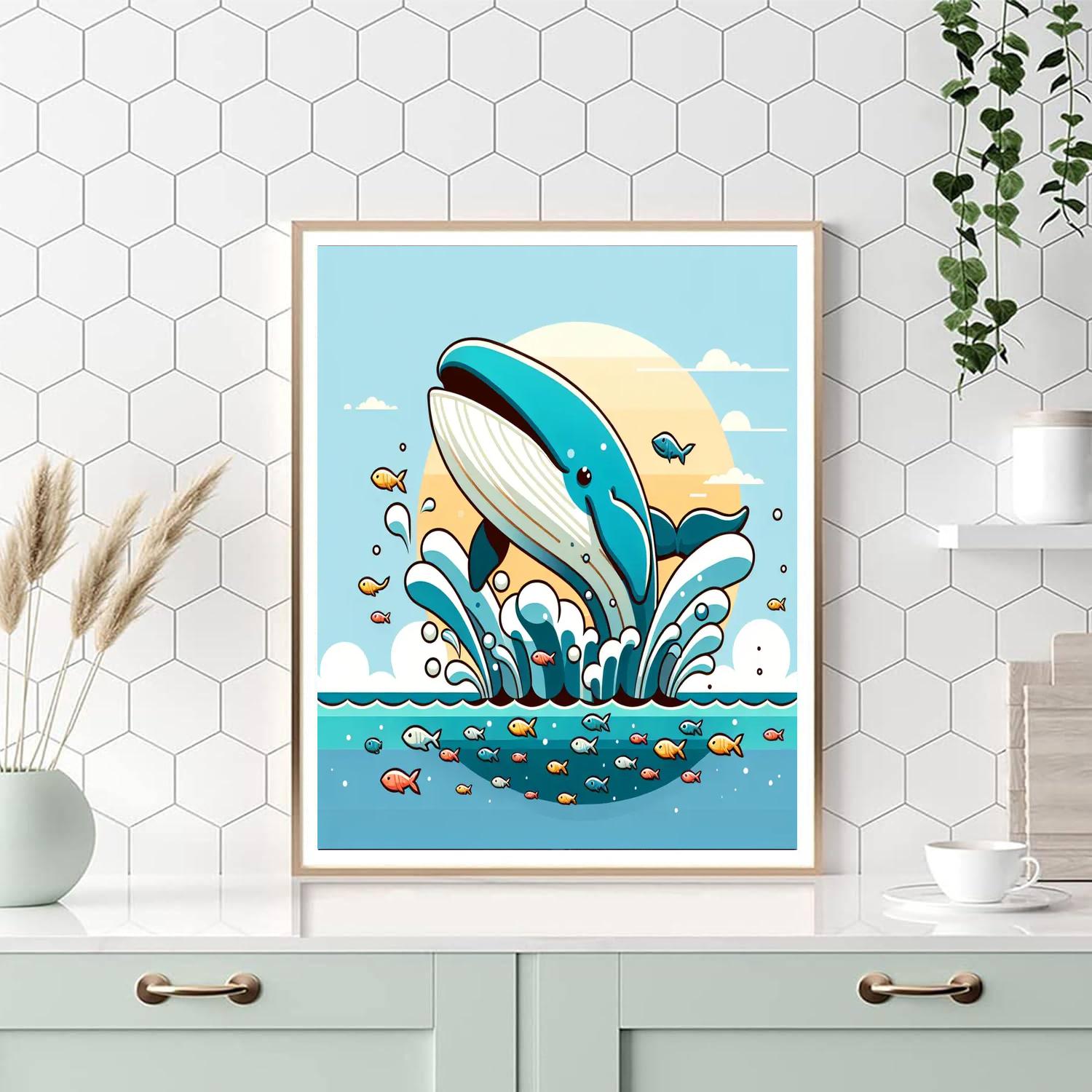 Whale's Playful Ocean Frolic Paint By Numbers Kits