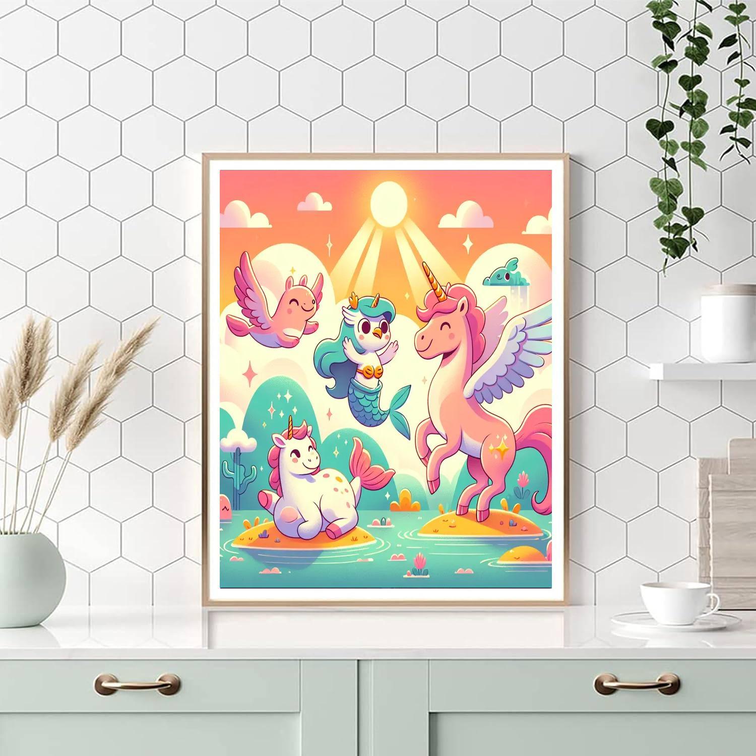 Fantasy Creature Parade Paint By Numbers Art