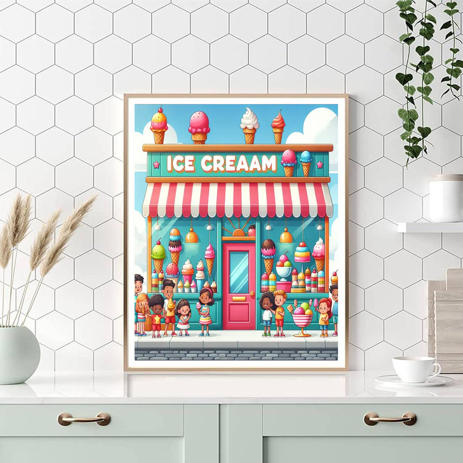 Lovely Ice Cream Wonderland Painting By Numbers Kit