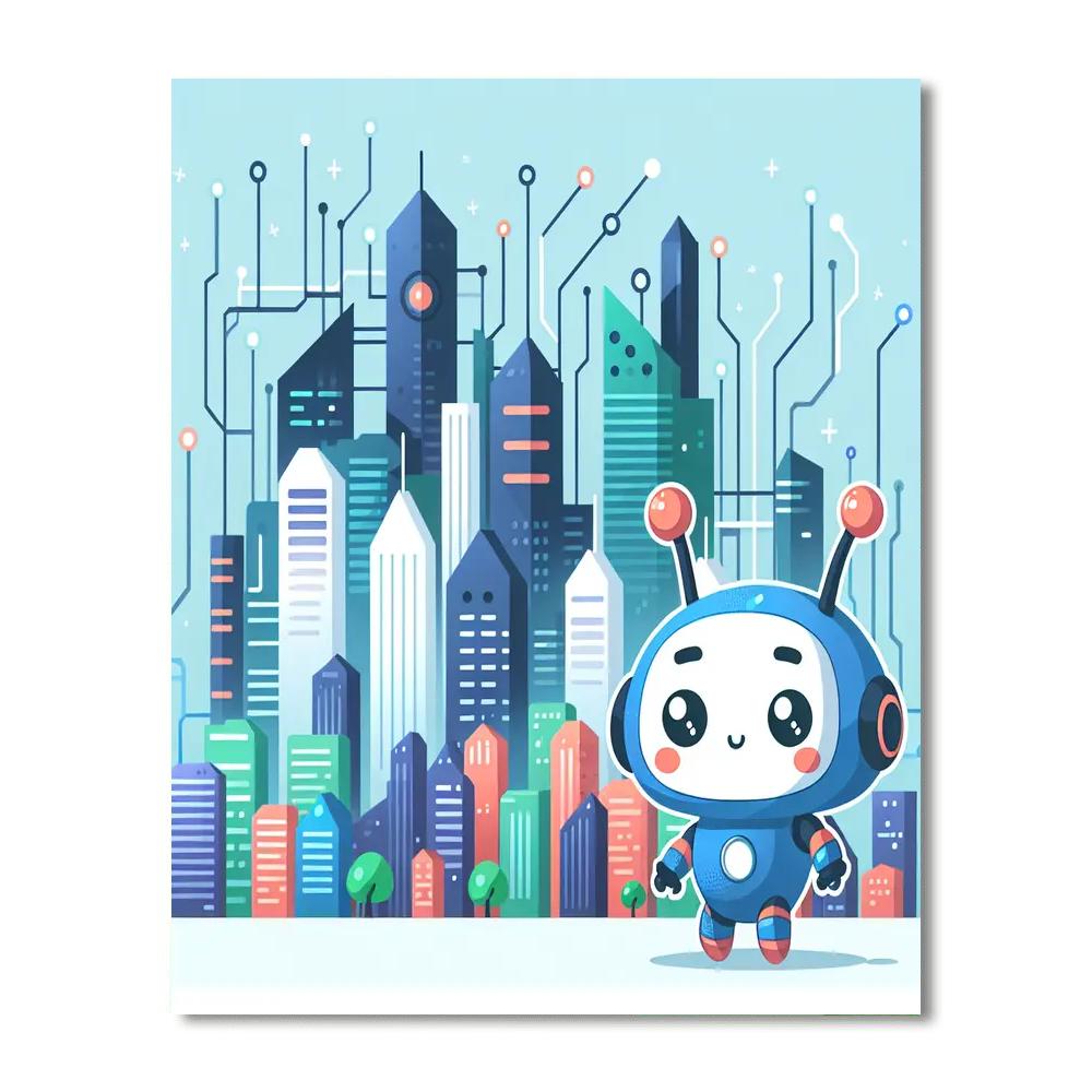 Robot's Circuit City Exploration Paint By Numbers Kits