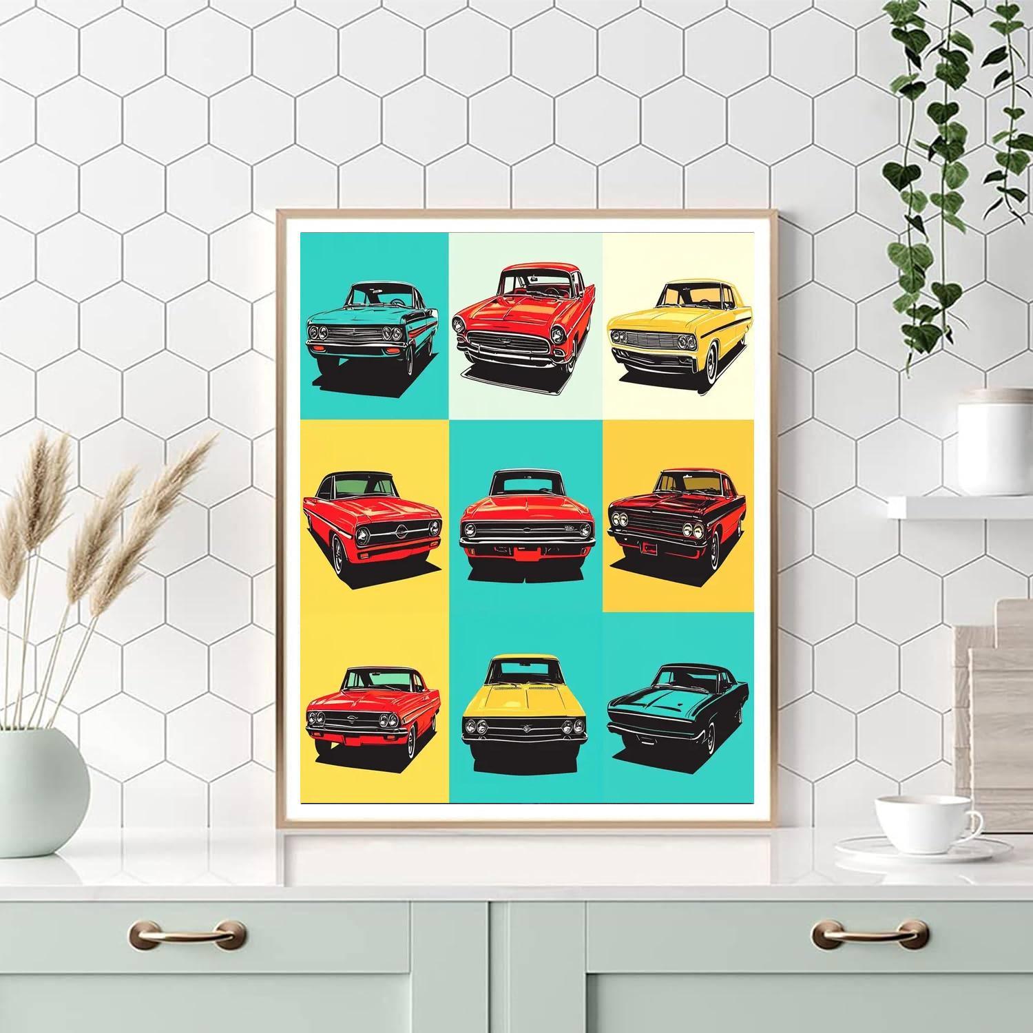 Andy Warhol Inspired Vintage Motors  Paint By Numbers