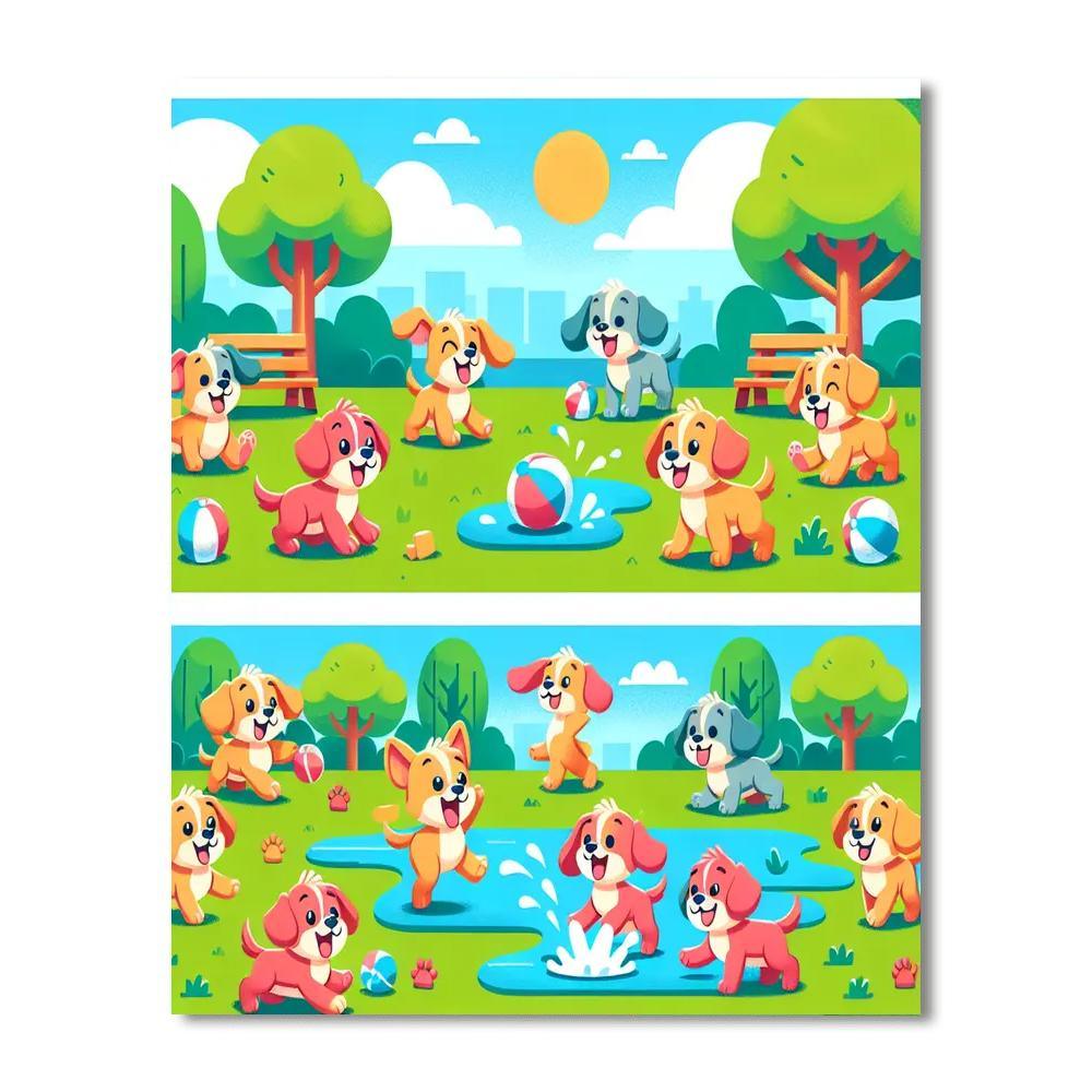 Puppy Paradise Painting By Numbers Kit