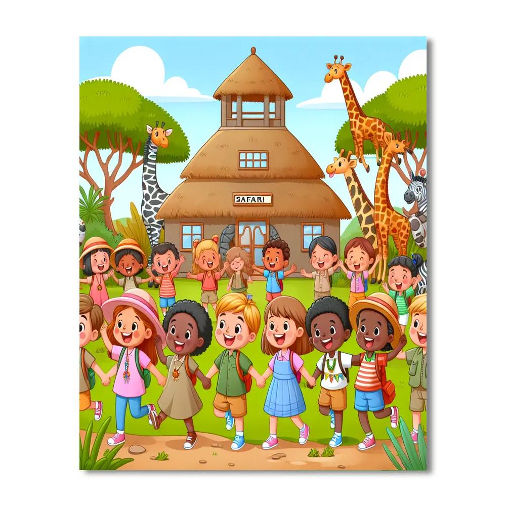 Safari Camp Number Painting