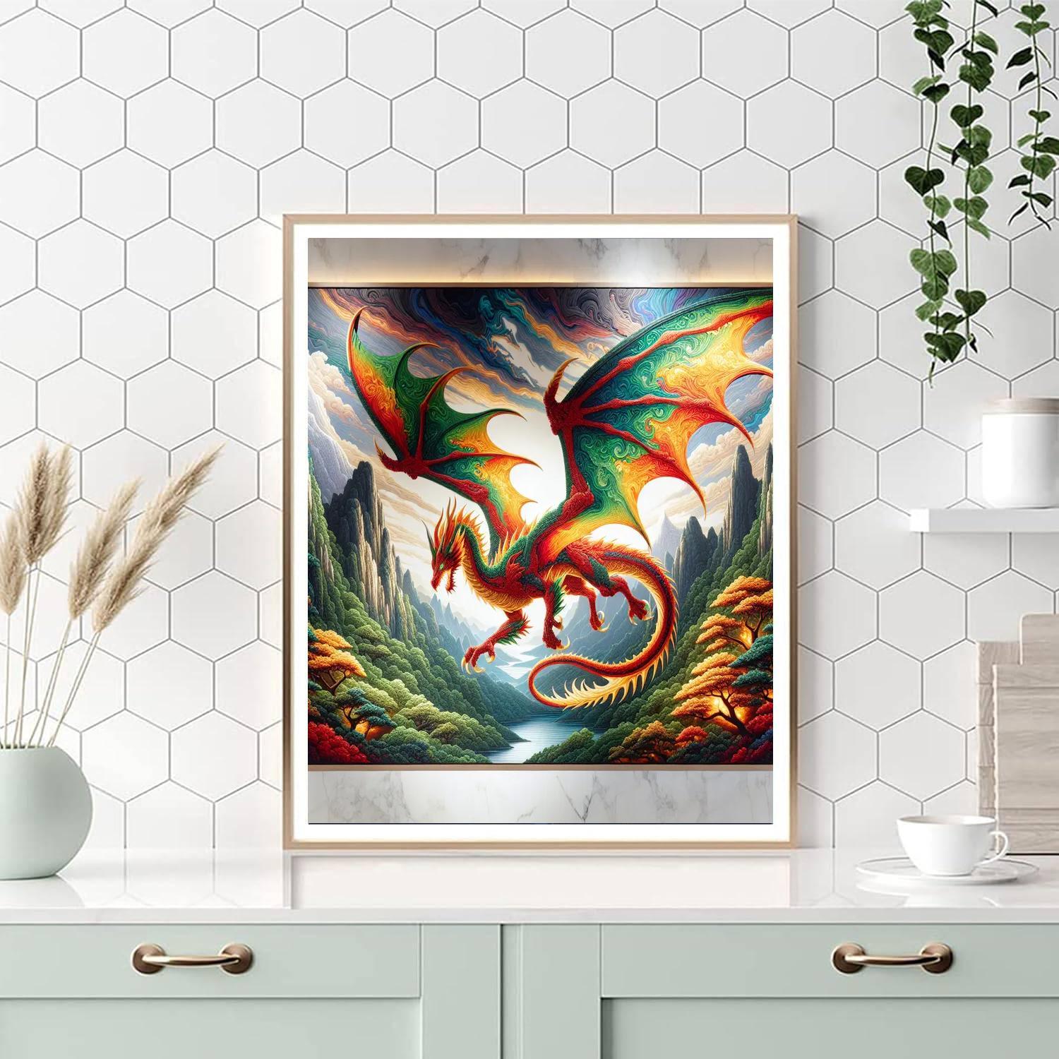 Majestic Dragon Encounter Paint By Numbers Art
