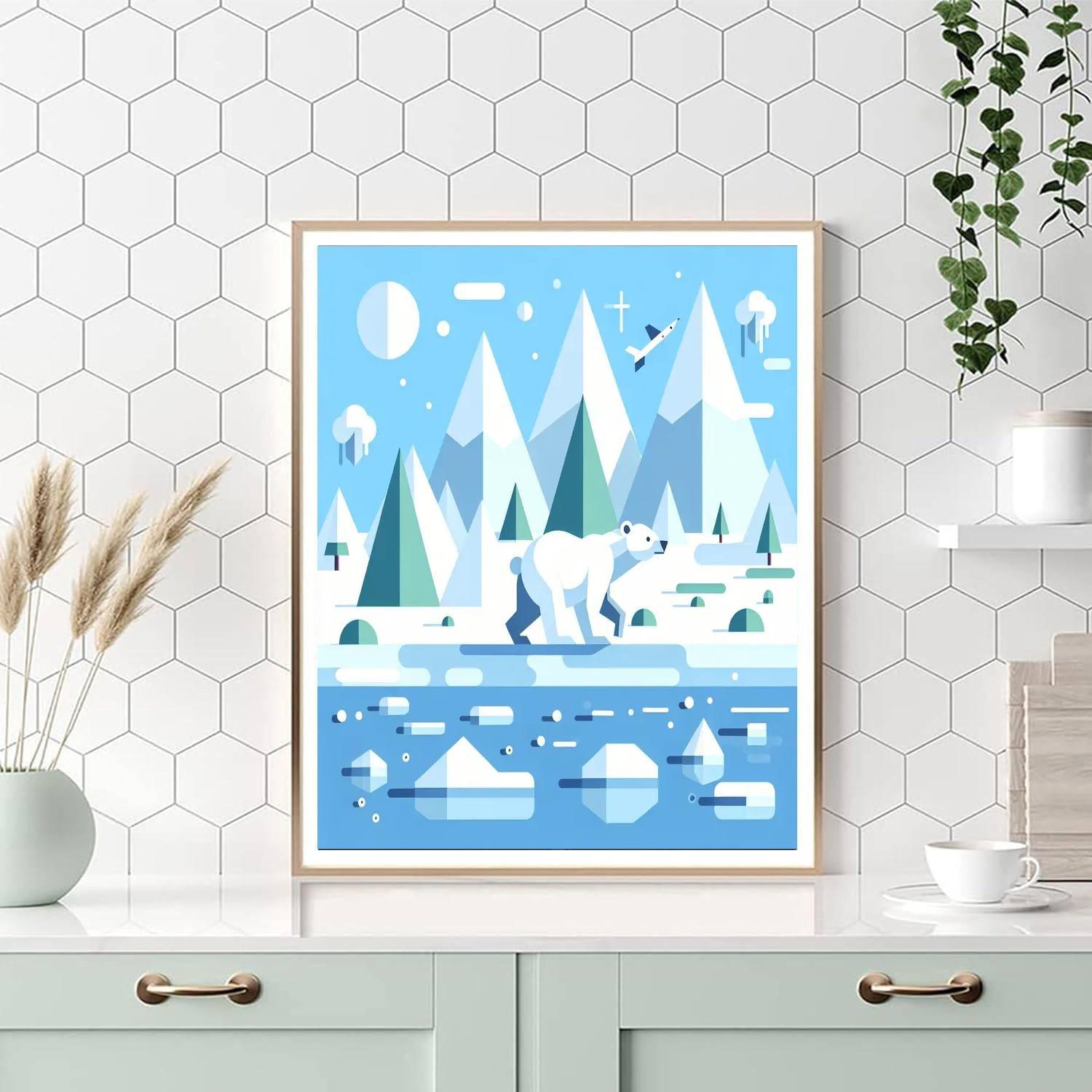 Polar Bear's Arctic Adventure Paint By Numbers