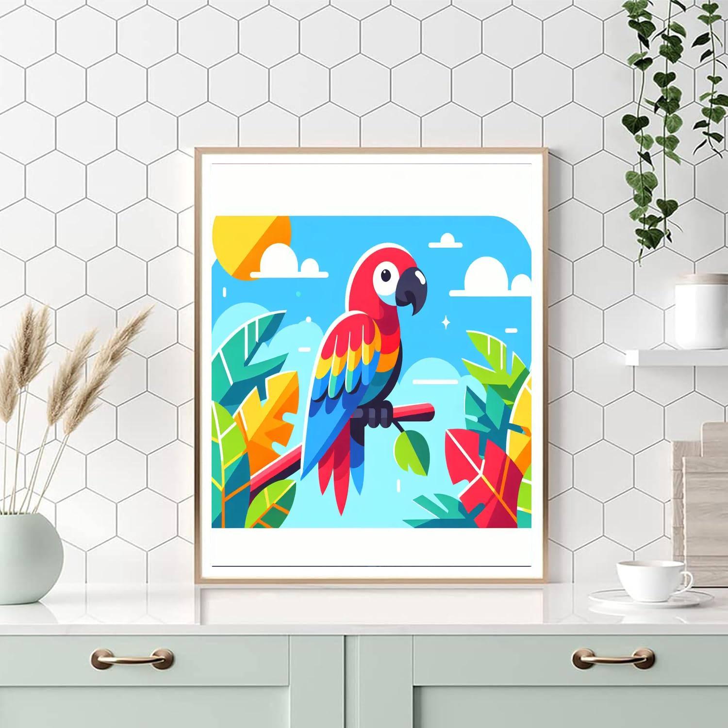 Colorful Tropical Parrot Paint By Numbers Art