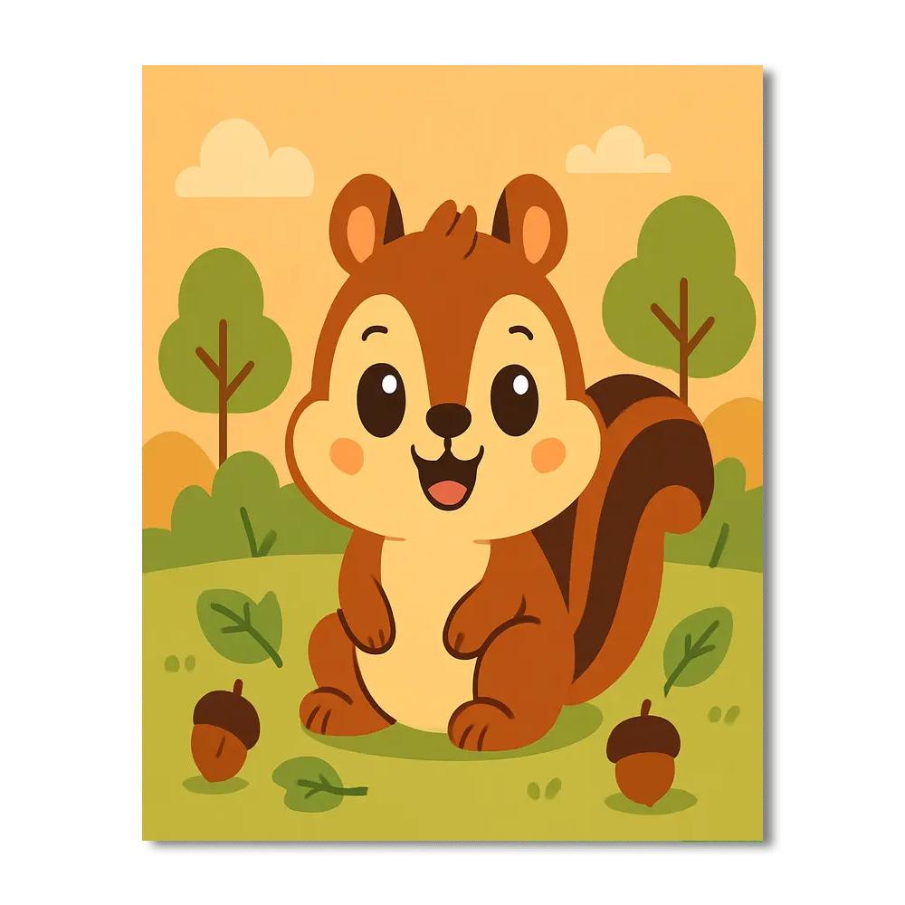 Cute Chipmunk Paint By Numbers