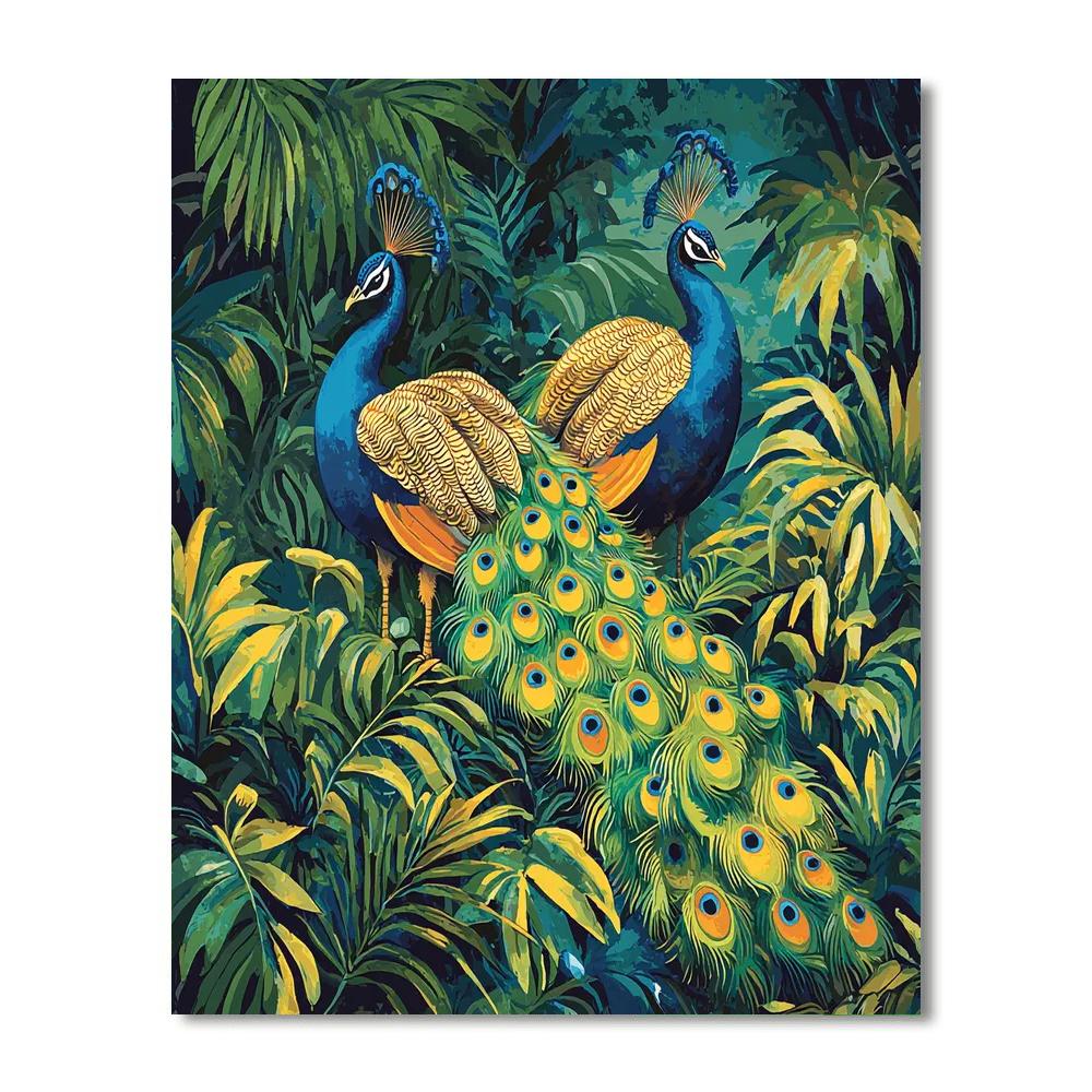 Henri Rousseau Inspired Dancing Peacocks  Paint By Numbers Kits