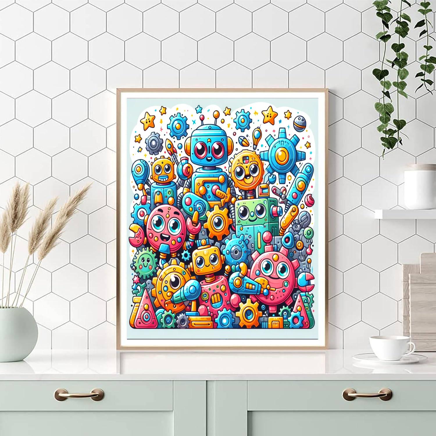 Funky Robot Creations Paint By Color
