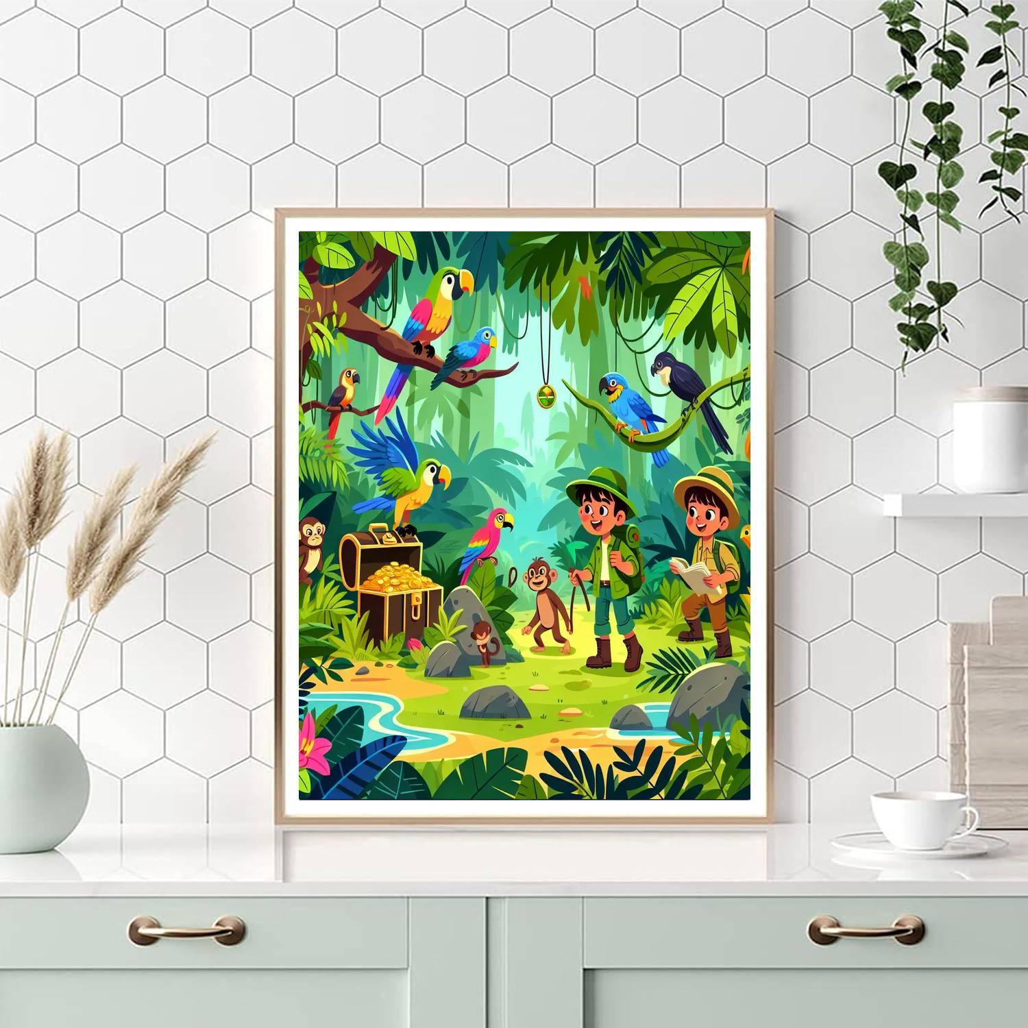 Rainforest Treasure Hunt Numbered Painting Kits