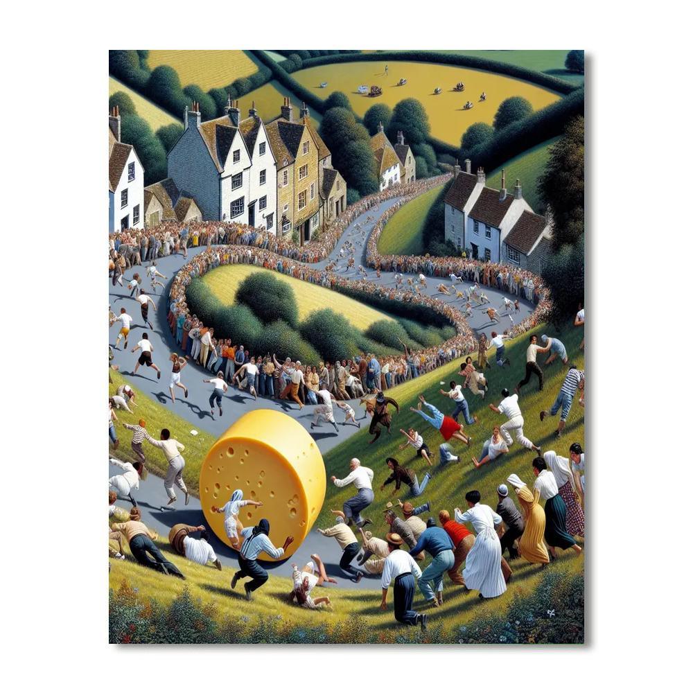 Cheese Rolling Festival - Cooper's Hill, England DIY Paint By Numbers
