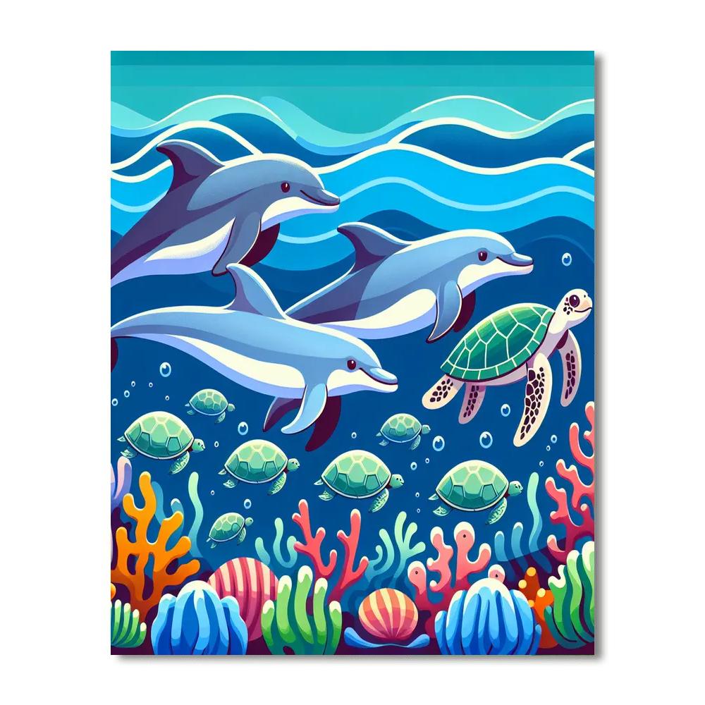 Ocean Friends Gathering Numbered Painting Kits