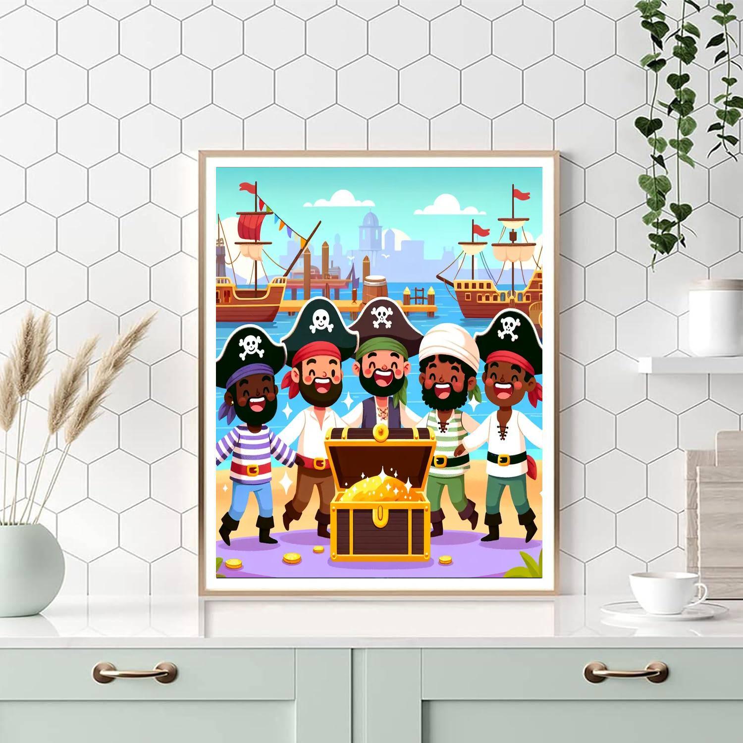 Friendly Pirate Port Painting By Numbers Kit