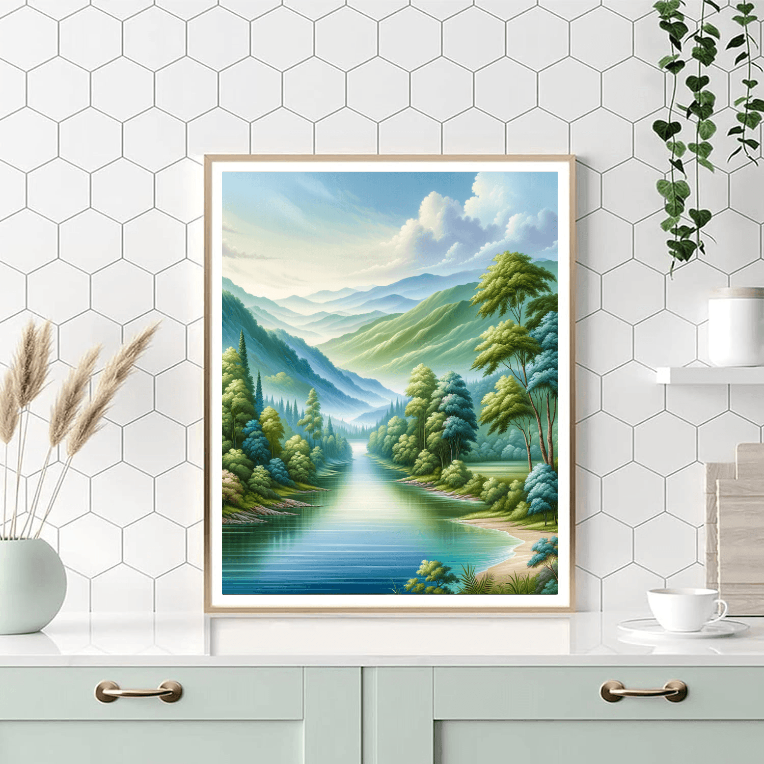 Peaceful River Valley Paint By Number
