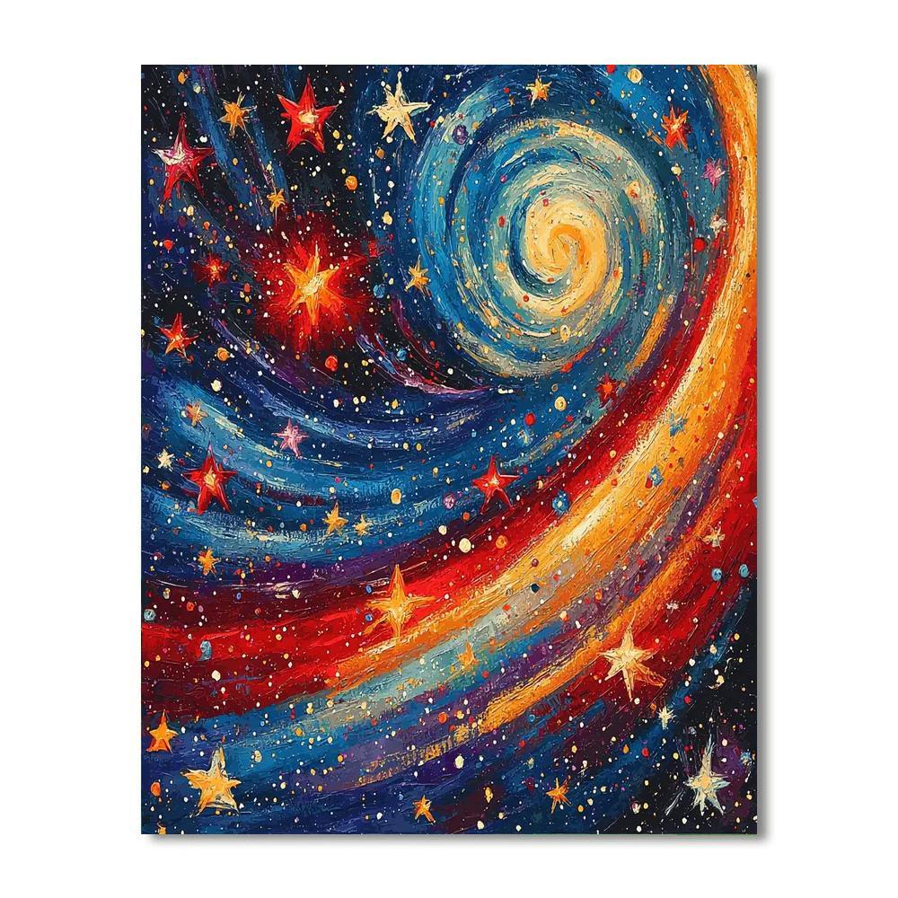 Jackson Pollock Inspired Galactic Kaleidoscope  Paint By Color