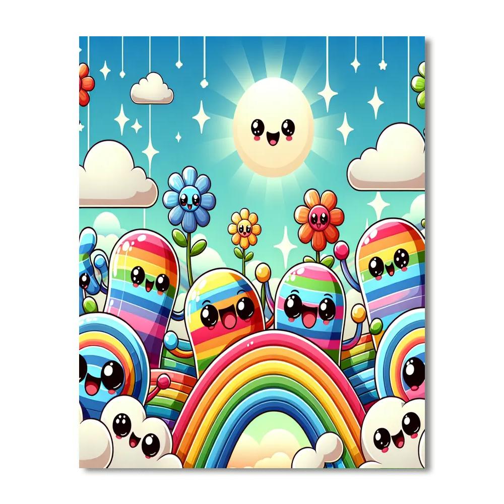Bouncy Rainbow Pals Painting By Numbers Kit