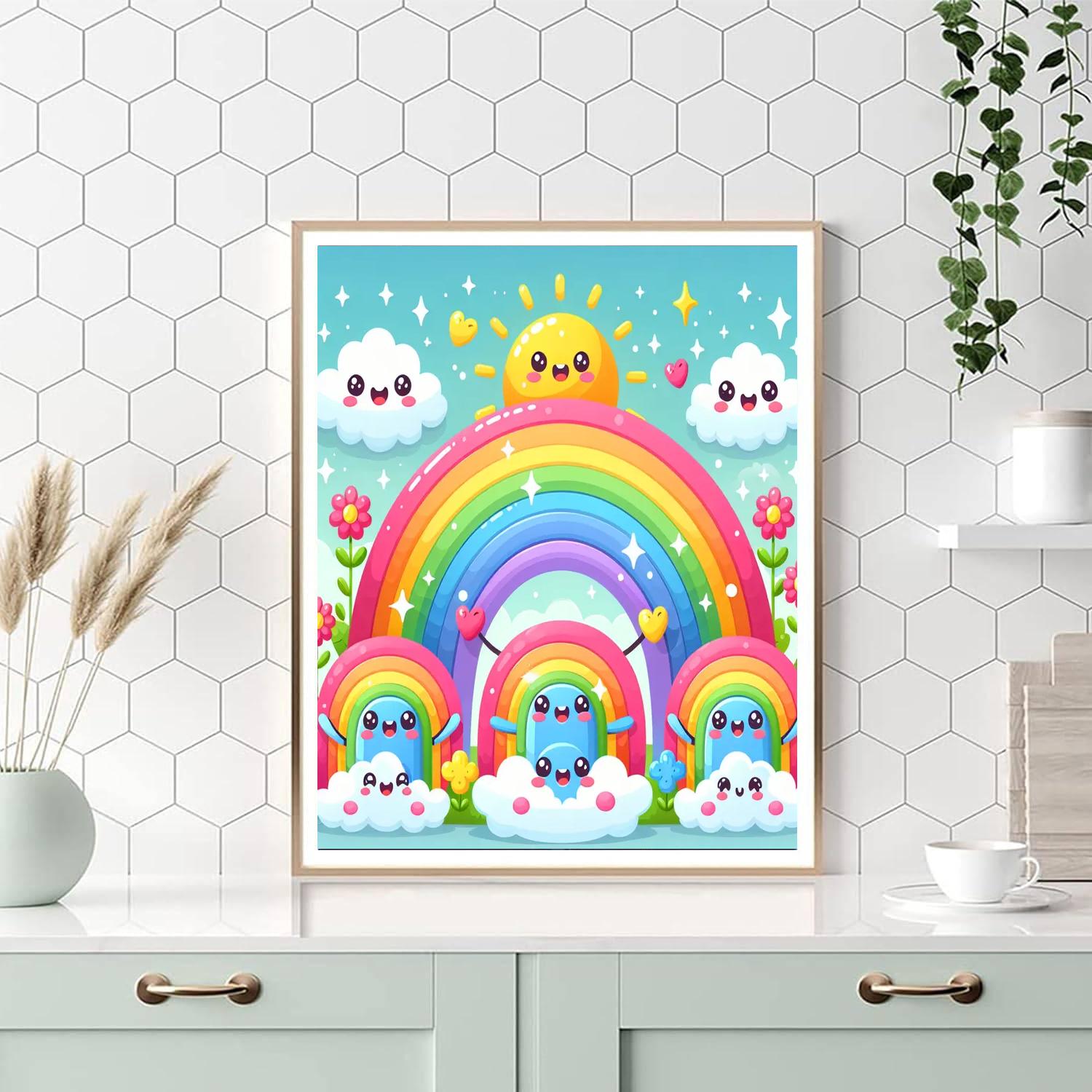 Joyful Rainbow Friends Painting By Numbers Kit