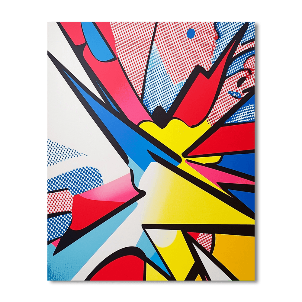 Roy Lichtenstein Inspired Geometric Pop Fiesta  Numbered Painting Kits