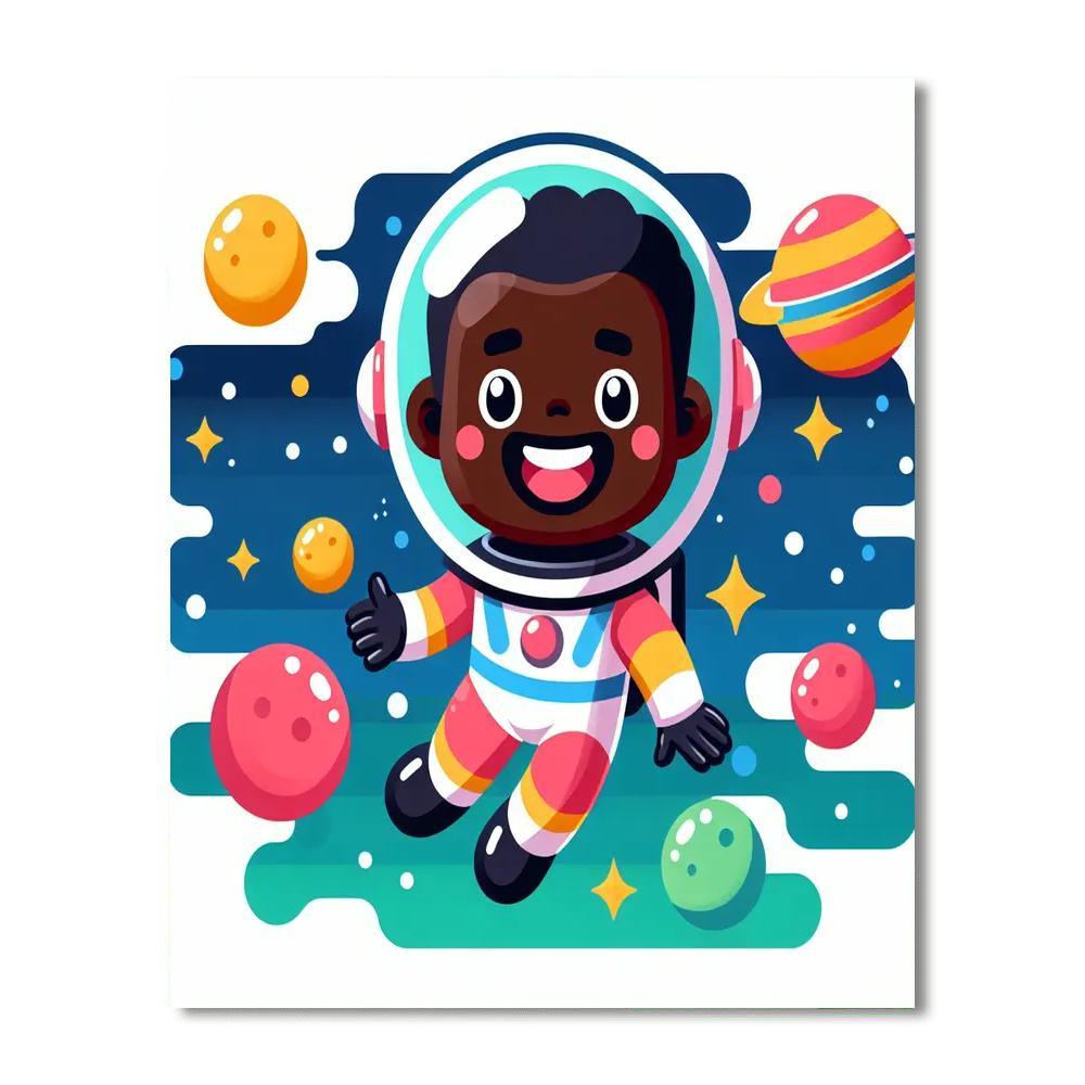 Silly Spaceman DIY Paint By Numbers