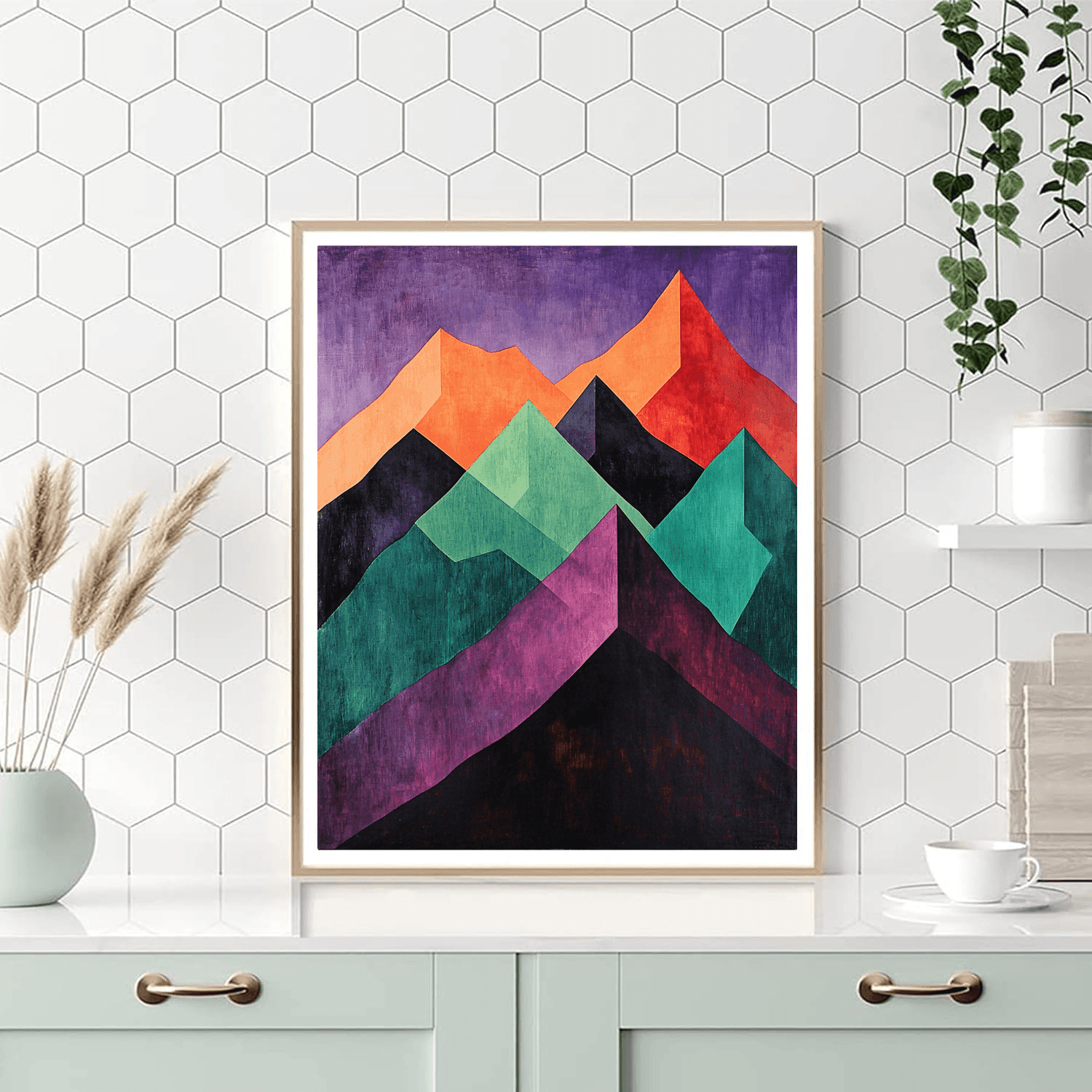 Kazimir Malevich Inspired Abstract Mountain Forms  Paint By Numbers Kits