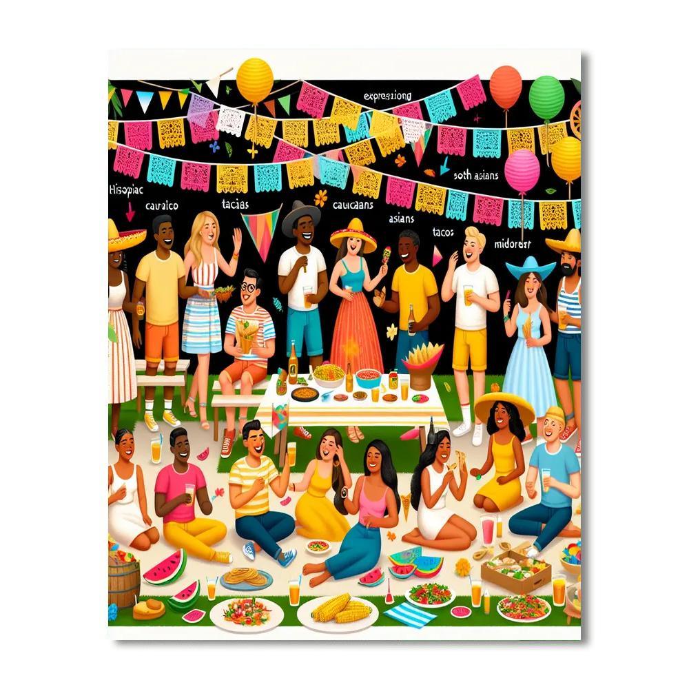Joyful Summer Fiesta Painting By Numbers Kit