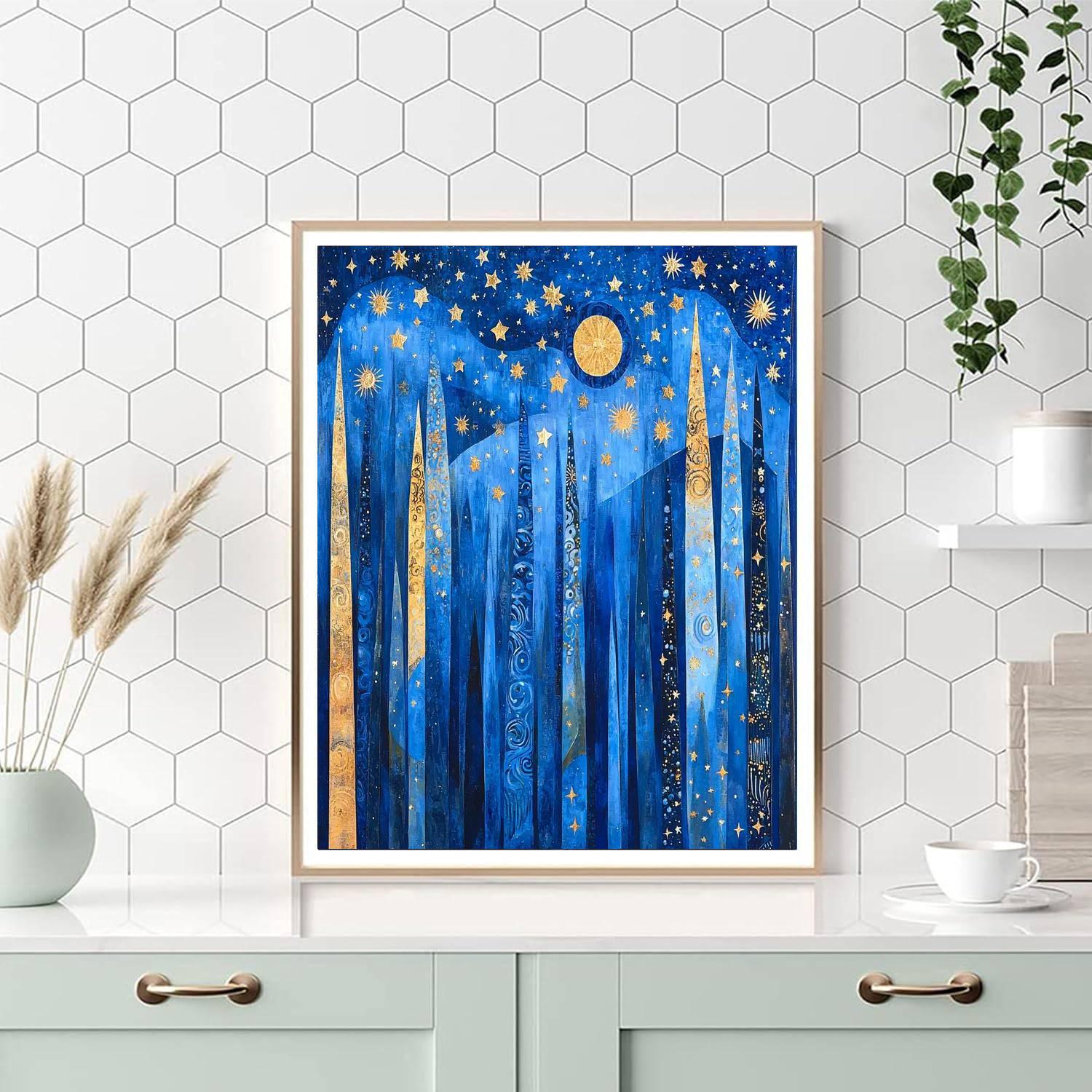 Gustav Klimt Inspired Starlit Patterns  Paint By Numbers Art