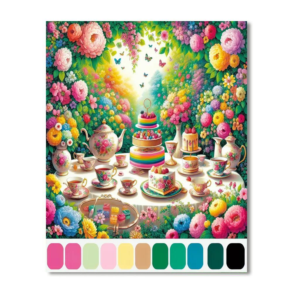 Charming Tea Party Delights Paint By Numbers Art