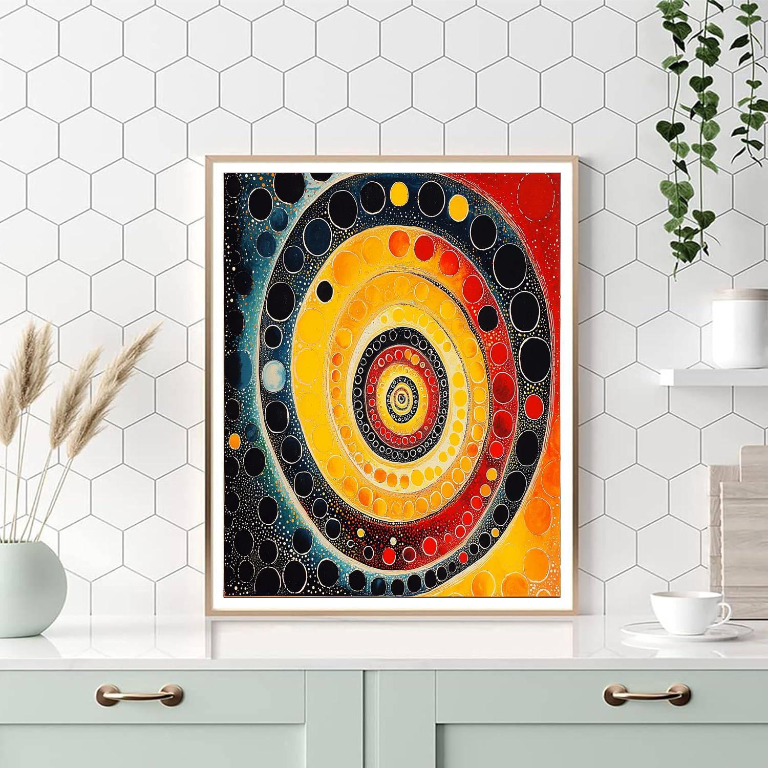 Yayoi Kusama Inspired Cosmic Spiral  Paint By Numbers Kits