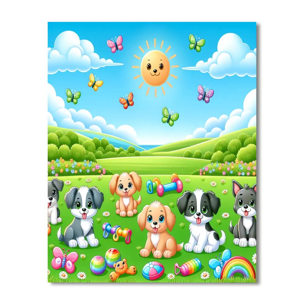 Puppy Playtime Park Paint By Number