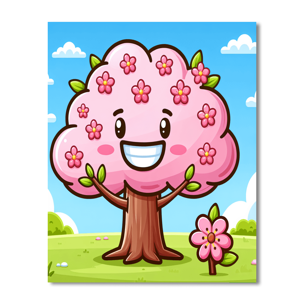 Cheerful Cherry Tree Paint By Numbers Kits