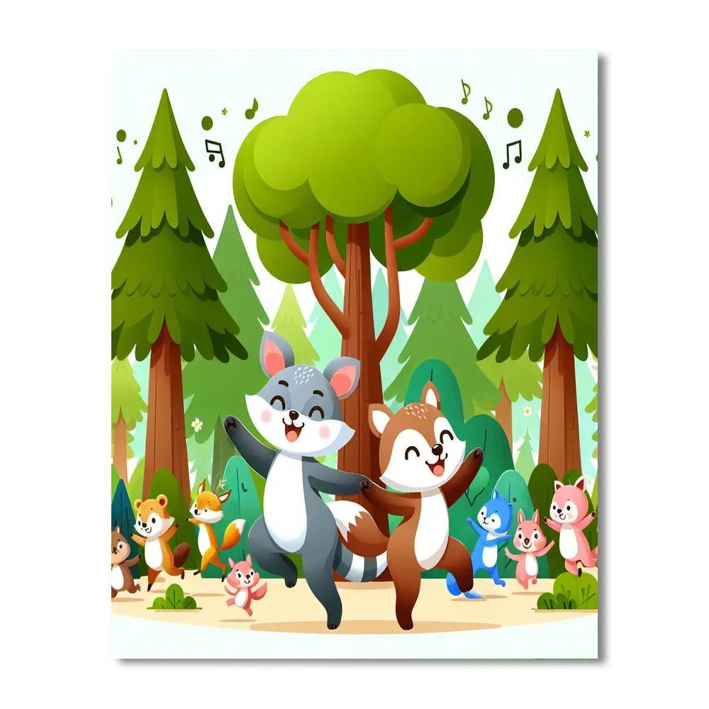 Forest Friends Frolic Painting By Numbers Kit