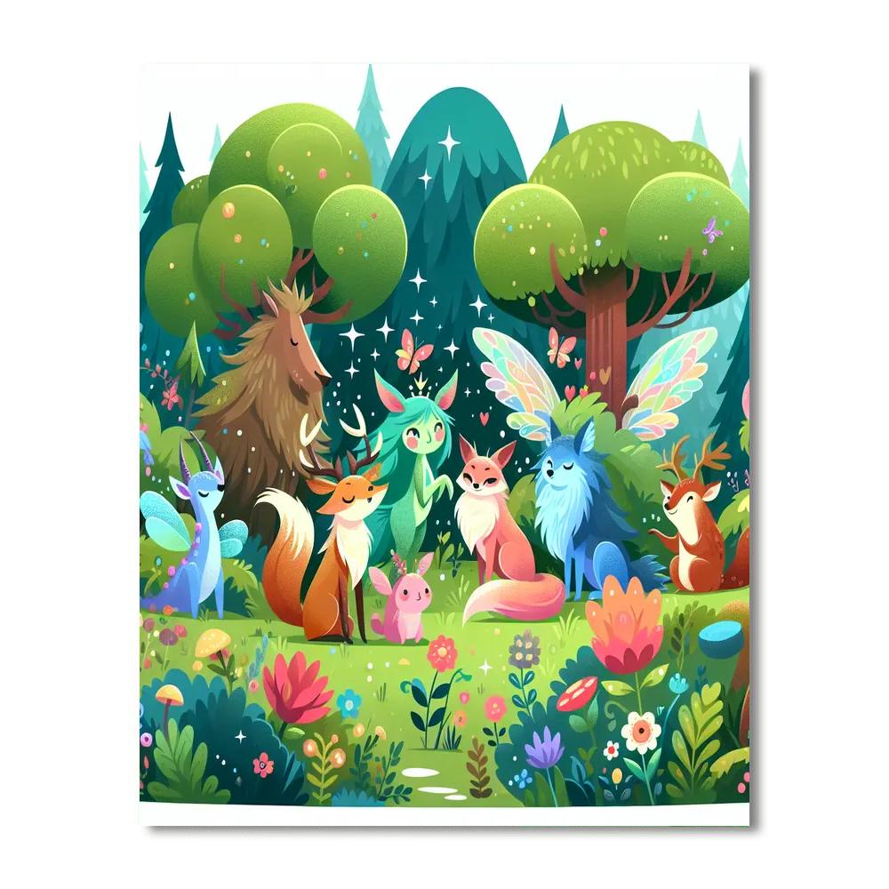 Mystic Woodland Gathering DIY Paint By Numbers