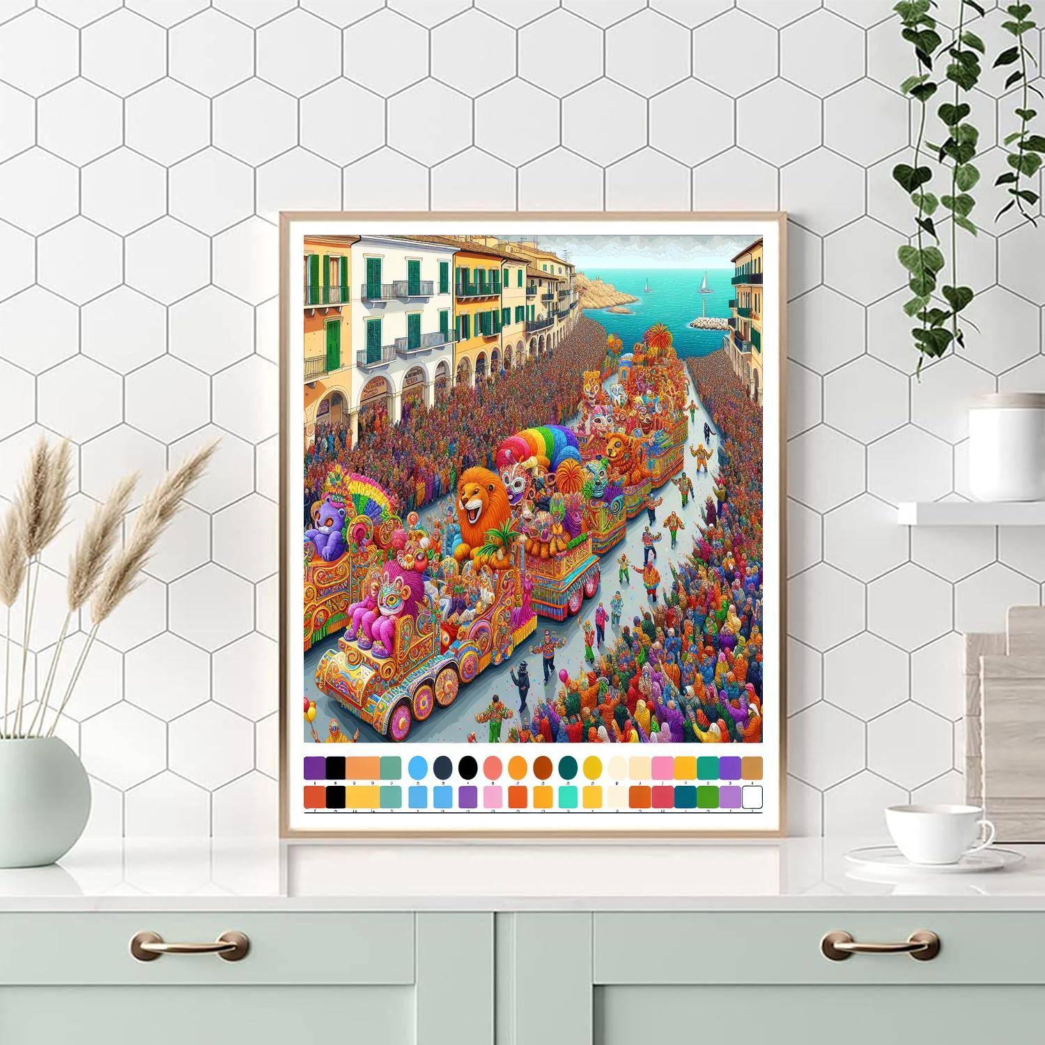 Carnival Of Viareggio - Viareggio Paint By Numbers Art
