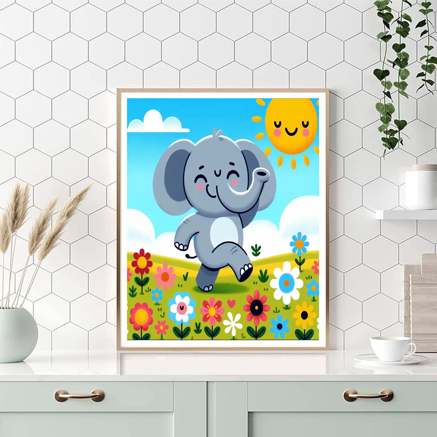 Sunny Day Elephant Paint By Numbers