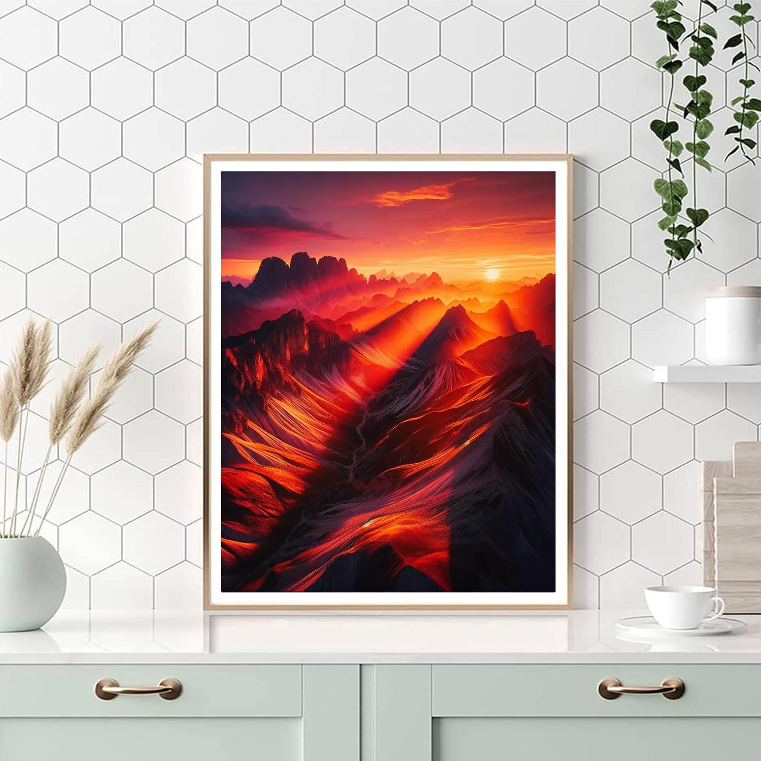 Sunset Over Mountain Majesty Paint By Numbers Art