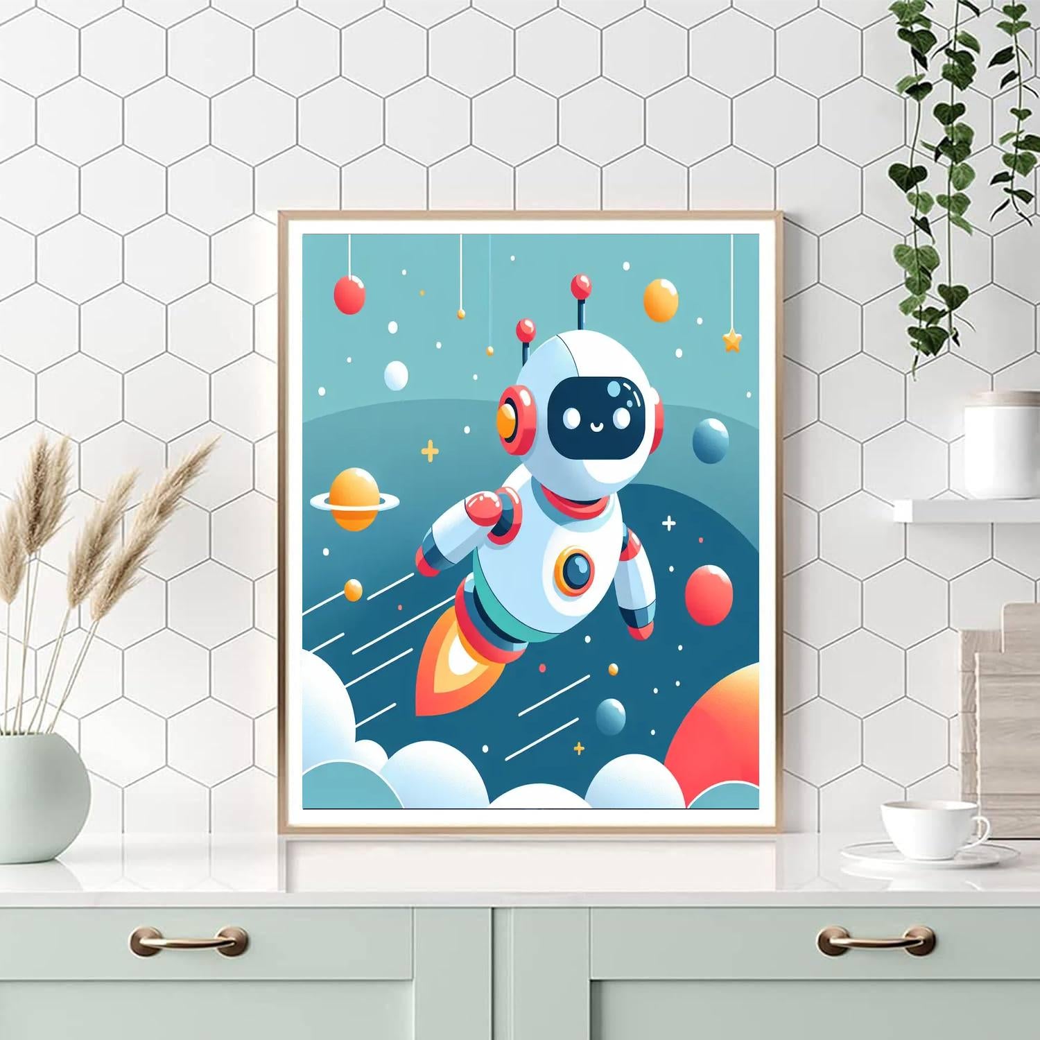 Robot Adventure Galaxy Painting Number Kit