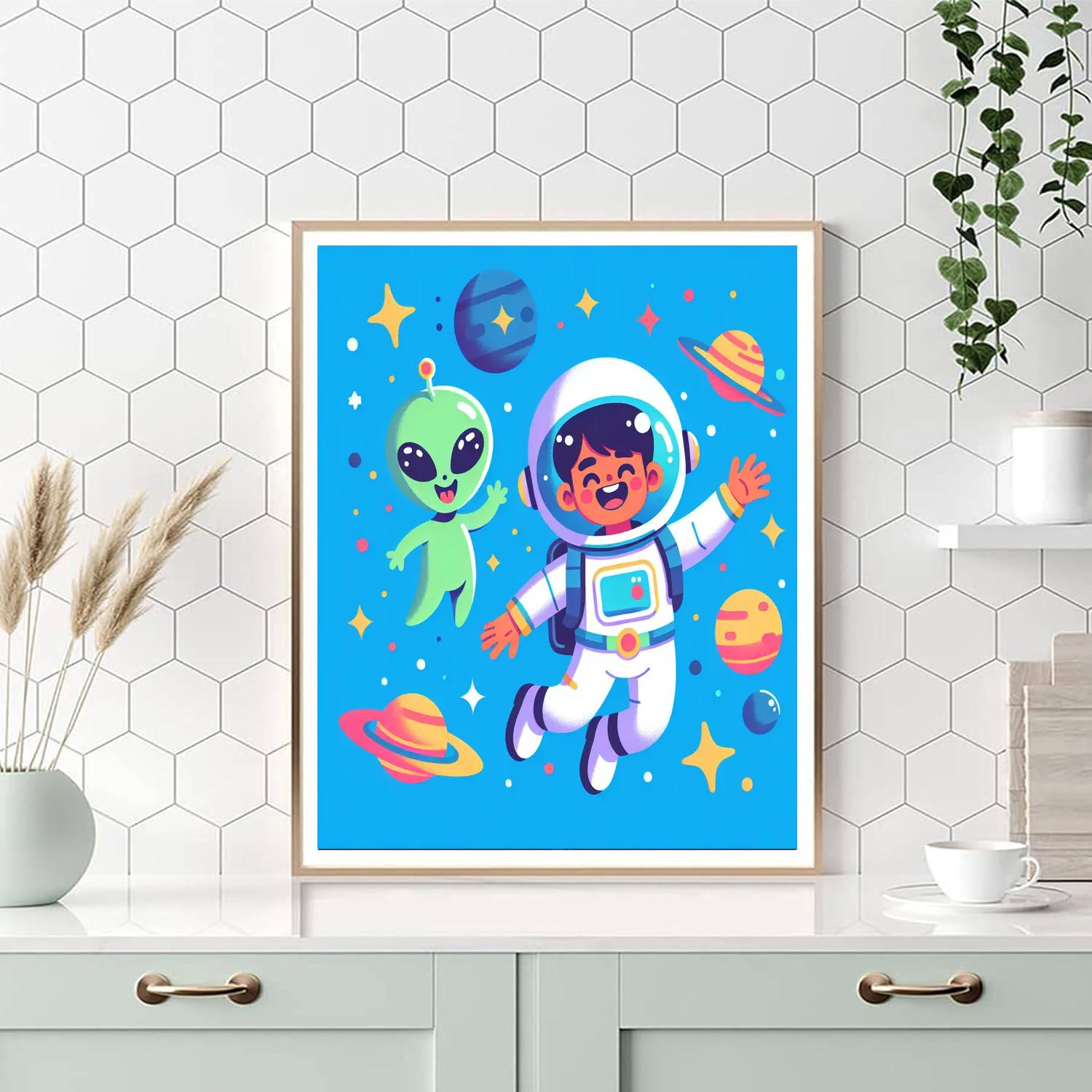 Astronaut's Astro-antics Number Painting
