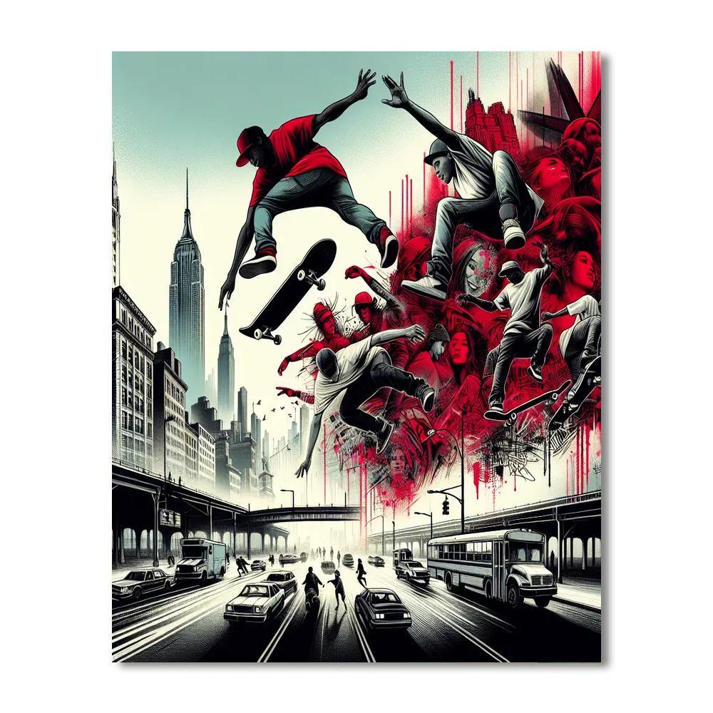 Urban Skate Adventure Numbered Painting Kits