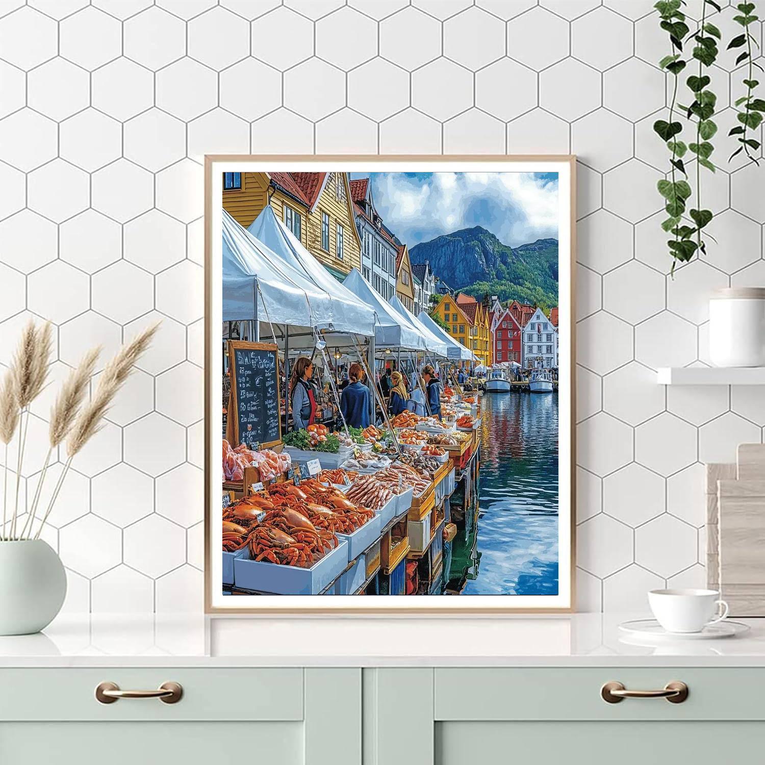 Bergen Fish Market - Bergen Paint By Numbers