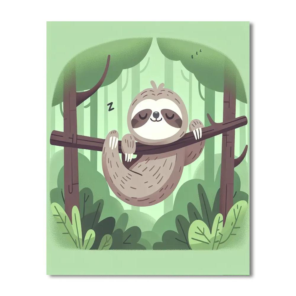 Silly Sloth Siesta Paint By Color