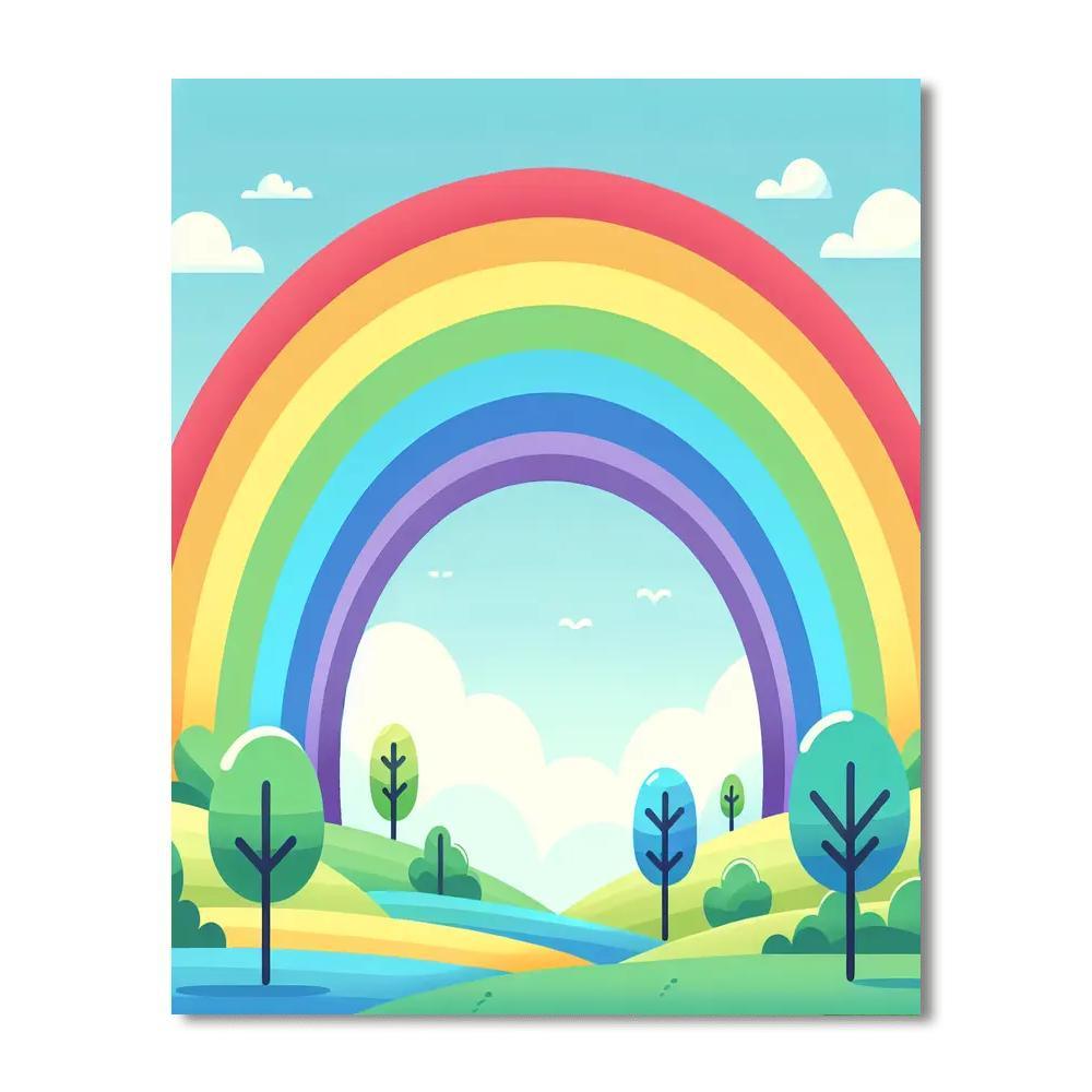 Radiant Rainbow Reflection Number Painting