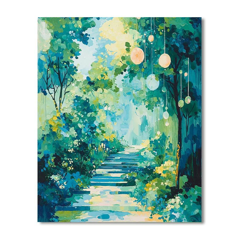 René Magritte Inspired Surreal Garden Sanctuary  Painting By Numbers Kit