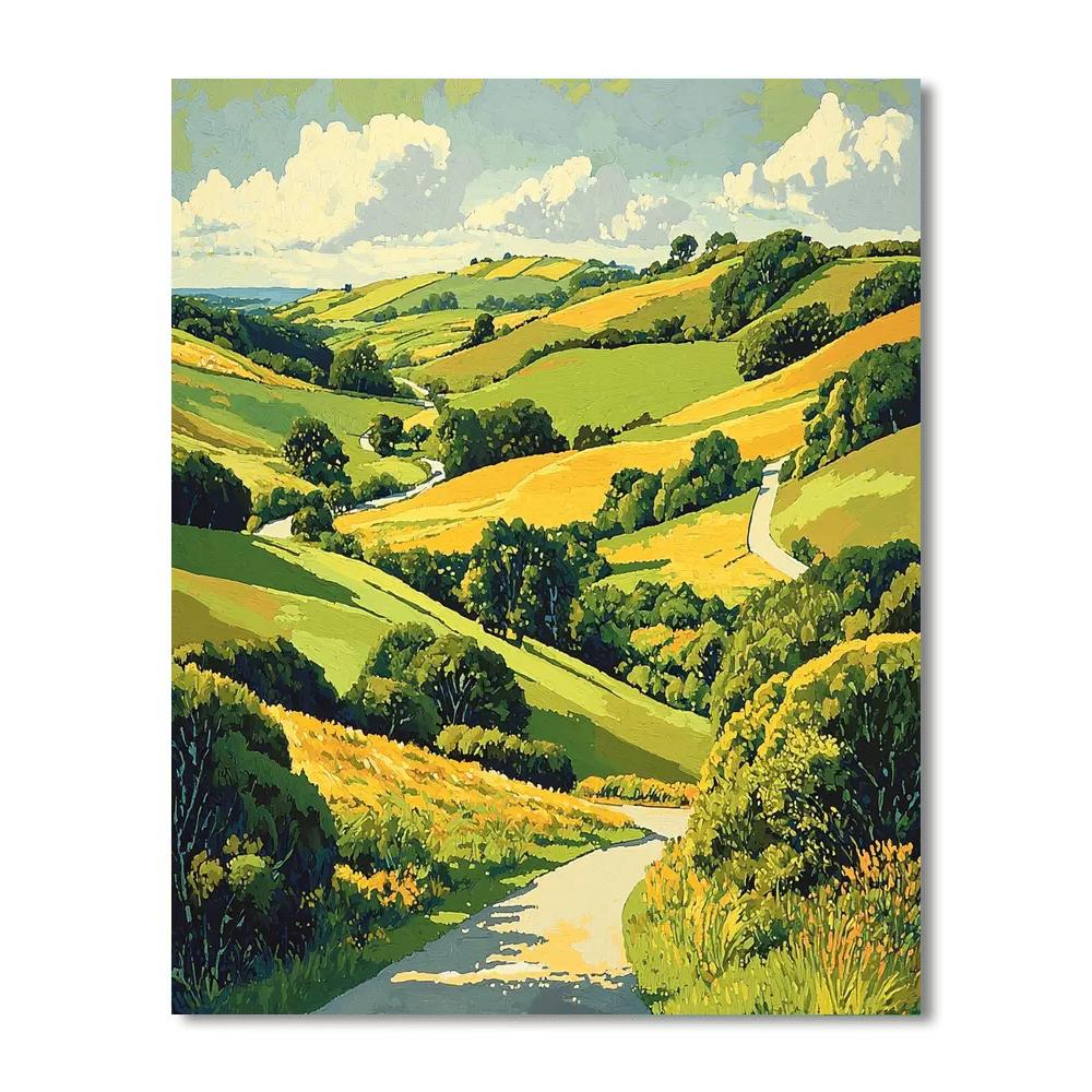 Paul Cézanne Inspired Fields Of Tranquility  Paint By Numbers Art