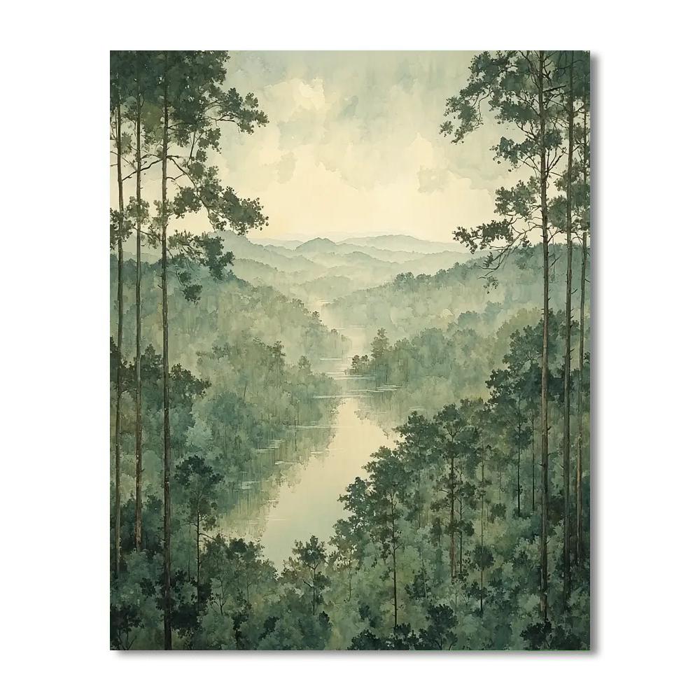 Zhao Mengfu Inspired Whispers Of The Treetops  Paint By Color